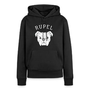 Cadeau de bulldog chien OEB EB ruffian bollerkopf - Sweat à capuche Premium bio Femme - noir - Devant - Julia (174cm)