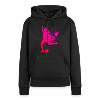 Fussballspieler Fussballspielen Fussballer - Frauen Premium Bio Hoodie - Schwarz - Vorne - Julia (174cm)