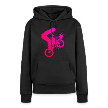 Herren bmx Radfahren bmx fahrrad Damen bmx jungen - Frauen Premium Bio Hoodie - Schwarz - Vorne - Julia (174cm)