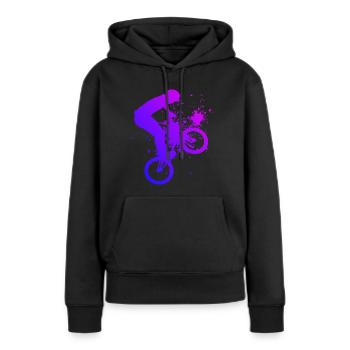 Vélo bmx vélo vélo bmx jeunes femmes - Sweat à capuche Premium bio Femme - noir - Devant - Julia (174cm)