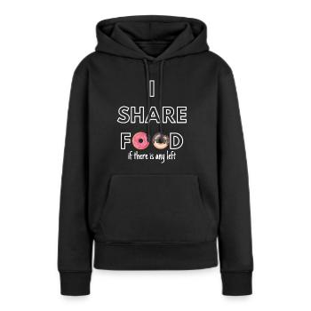 ICH TEILE ESSEN - Frauen Premium Bio Hoodie - Schwarz - Vorne - Julia (174cm)