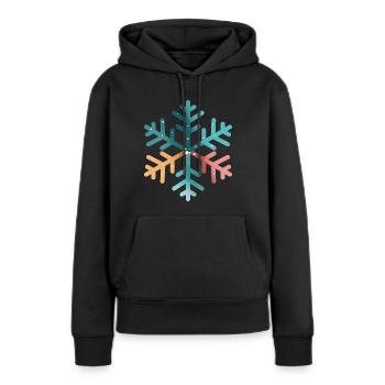 flocon - Sweat à capuche Premium bio Femme - noir - Devant - Julia (174cm)