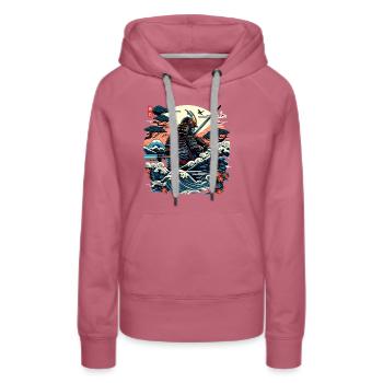 Japanese Samurai Warrior Ronin Shirt - Women’s Premium Organic Hoodie - mauve - Front - Isabella (175cm)