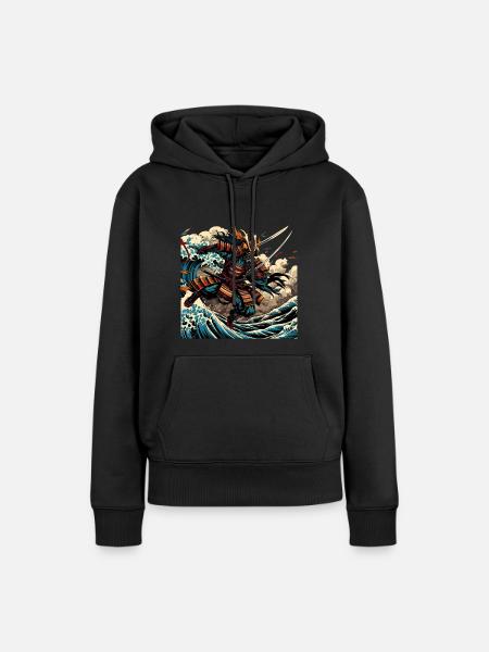 Japanese Katana Samurai Warrior - Frauen Premium Bio Hoodie - Schwarz