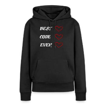 programmeur - Sweat à capuche Premium bio Femme - noir - Devant - Julia (174cm)
