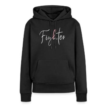 Fighter1 - Frauen Premium Bio Hoodie - Schwarz - Vorne - Julia (174cm)