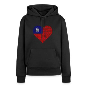 Taiwan - Frauen Premium Bio Hoodie - Schwarz - Vorne - Julia (174cm)