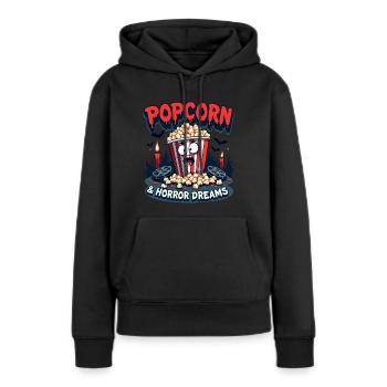 Popcorn & Horror Dreams: Scary Movie Night Fun - Women’s Premium Organic Hoodie - black - Front - Julia (174cm)