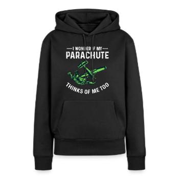 Parachute - Sweat à capuche Premium bio Femme - noir - Devant - Julia (174cm)