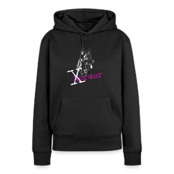 X- Herder pink - Frauen Premium Bio Hoodie - Schwarz - Vorne - Julia (174cm)