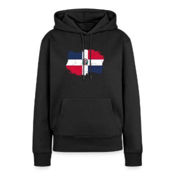 indigène Drapeau Roots Roots Re dominicaine - Sweat à capuche Premium bio Femme - noir - Devant - Julia (174cm)