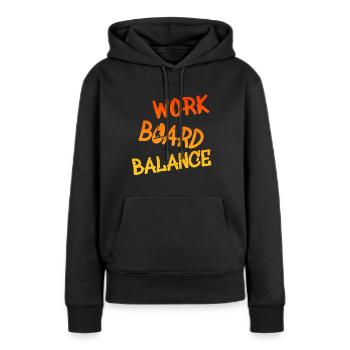 boarden, snowboarding - Frauen Premium Bio Hoodie - Schwarz - Vorne - Julia (174cm)