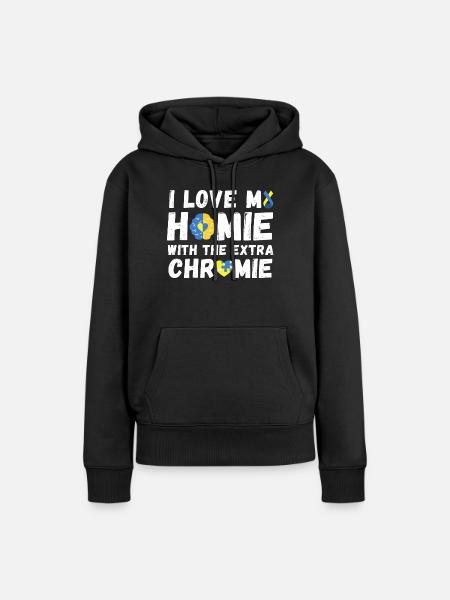 Down-Syndrom-Bewusstsein - Frauen Premium Bio Hoodie - Schwarz