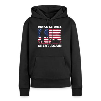 Rasen wieder toll machen - Frauen Premium Bio Hoodie - Schwarz - Vorne - Julia (174cm)