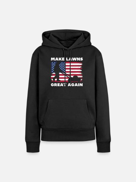 Rasen wieder toll machen - Frauen Premium Bio Hoodie - Schwarz