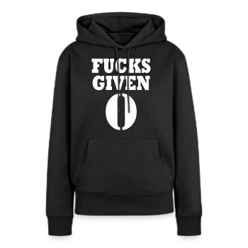 Zero fucks given - Sweat à capuche Premium bio Femme - noir - Devant - Julia (174cm)