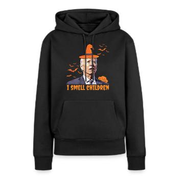 Biden Halloween , Je sens les enfants, Républicains - Sweat à capuche Premium bio Femme - noir - Devant - Julia (174cm)