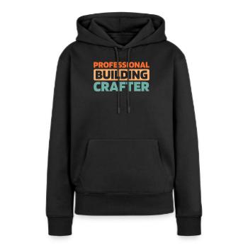 Ouvrier du bâtiment - Sweat à capuche Premium bio Femme - noir - Devant - Julia (174cm)