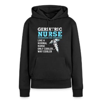 Maison de retraite Infirmière gériatrique Infirmière - Sweat à capuche Premium bio Femme - noir - Devant - Julia (174cm)