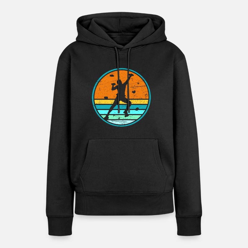 Klettern Boulder Bergsteiger Kletterer Bouldern - Frauen Premium Bio Hoodie - Schwarz