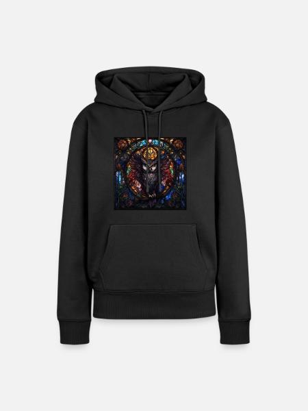 Eulen Eulenkunst - Frauen Premium Bio Hoodie - Schwarz