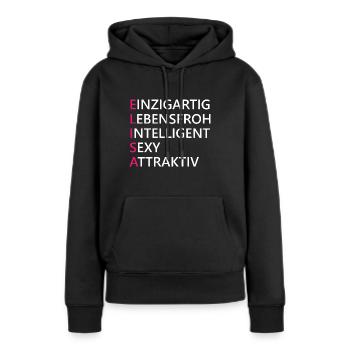 Elisa Name Geschenk - Frauen Premium Bio Hoodie - Schwarz - Vorne - Julia (174cm)