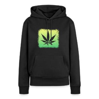 Kiffen Weed Ganja - Frauen Premium Bio Hoodie - Schwarz - Vorne - Julia (174cm)