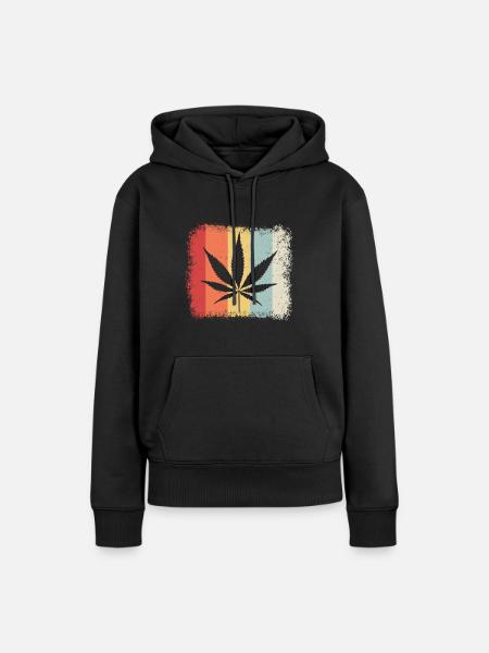 Kiffen, Weed, Ganja - Frauen Premium Bio Hoodie - Schwarz