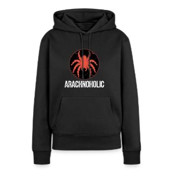 Arachnoholic große haarige Vogelspinne Silhouette - Frauen Premium Bio Hoodie - Schwarz - Vorne - Julia (174cm)