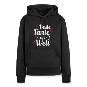 Beste Tante der Welt - Frauen Premium Bio Hoodie - Schwarz - Vorne - Julia (174cm)
