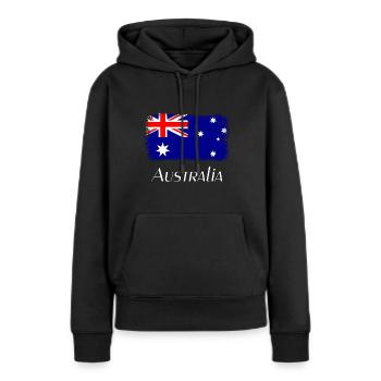 Australien, Flagge, Flag from Australia - Frauen Premium Bio Hoodie - Schwarz - Vorne - Julia (174cm)