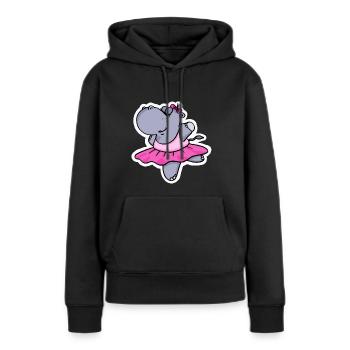 Ballett Nilpferd mit Tütü Geschenk Geschenkidee - Frauen Premium Bio Hoodie - Schwarz - Vorne - Julia (174cm)