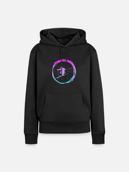 Ski, skiing, ski fahren - Frauen Premium Bio Hoodie - Schwarz