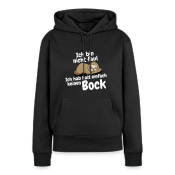 kein bock - Frauen Premium Bio Hoodie - Schwarz - Vorne - Julia (174cm)