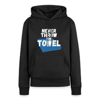 Ne jetez jamais l’éponge - Sweat à capuche Premium bio Femme - noir - Devant - Julia (174cm)