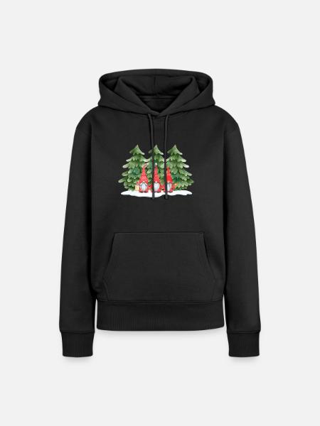 Die drei Wichtel vom Wichtelwald - Frauen Premium Bio Hoodie - Schwarz