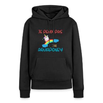 Ich kann nicht, ich habe Aquapony - Frauen Premium Bio Hoodie - Schwarz - Vorne - Julia (174cm)