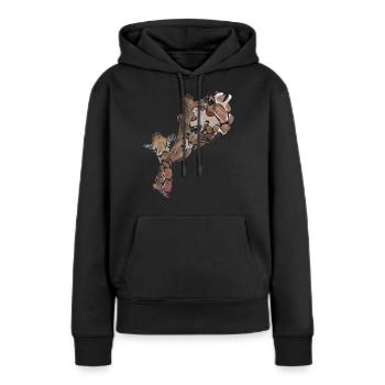 Giraffen - Frauen Premium Bio Hoodie - Schwarz - Vorne - Julia (174cm)