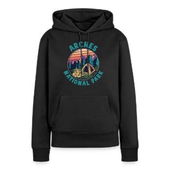 USA Amerika Nationalpark - Frauen Premium Bio Hoodie - Schwarz - Vorne - Julia (174cm)