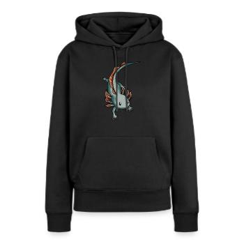 Axolotl Salamander - Frauen Premium Bio Hoodie - Schwarz - Vorne - Julia (174cm)