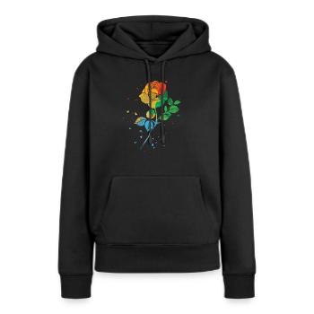 Rose Roses Rose Garden Jardinier - Sweat à capuche Premium bio Femme - noir - Devant - Julia (174cm)