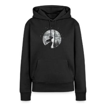 Élan - Sweat à capuche Premium bio Femme - noir - Devant - Julia (174cm)