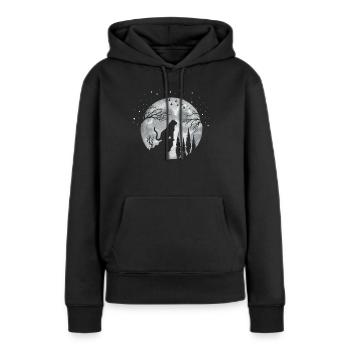 Tigre - Sweat à capuche Premium bio Femme - noir - Devant - Julia (174cm)