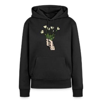 Fleuriste Fleuriste - Sweat à capuche Premium bio Femme - noir - Devant - Julia (174cm)