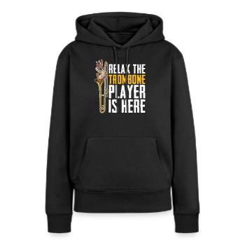Jazz - Sweat à capuche Premium bio Femme - noir - Devant - Julia (174cm)