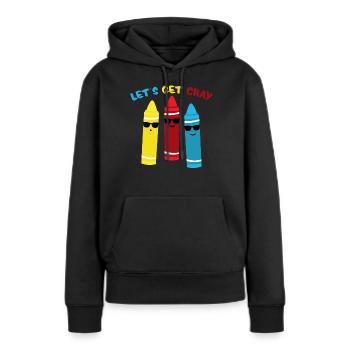 Crayons de cire peinture au crayon à la craie - Sweat à capuche Premium bio Femme - noir - Devant - Julia (174cm)
