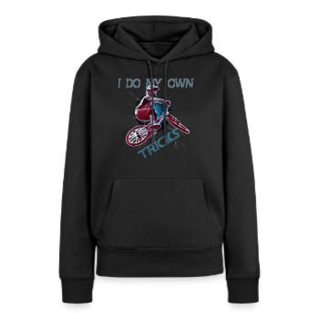 Cool BMX eigene BMX Tricks und Stunts - Frauen Premium Bio Hoodie - Schwarz - Vorne - Julia (174cm)