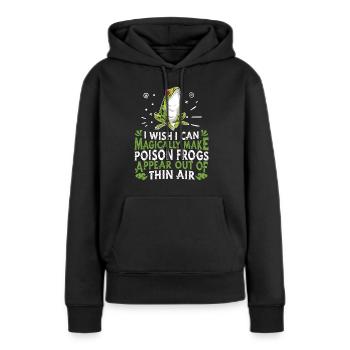 Grenouille Grenouille Amphibien - Sweat à capuche Premium bio Femme - noir - Devant - Julia (174cm)