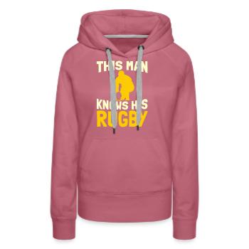 Rugby - Women’s Premium Organic Hoodie - mauve - Front - Isabella (175cm)