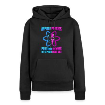 Physicien physicien - Sweat à capuche Premium bio Femme - noir - Devant - Julia (174cm)